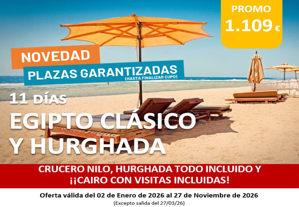 0132 Egipto Clásico y Hurghada 11 días (Charter)