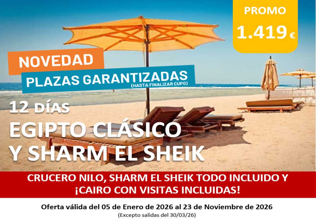 0133 Egipto Clásico y Sharm el Sheik 12 días (Charter)